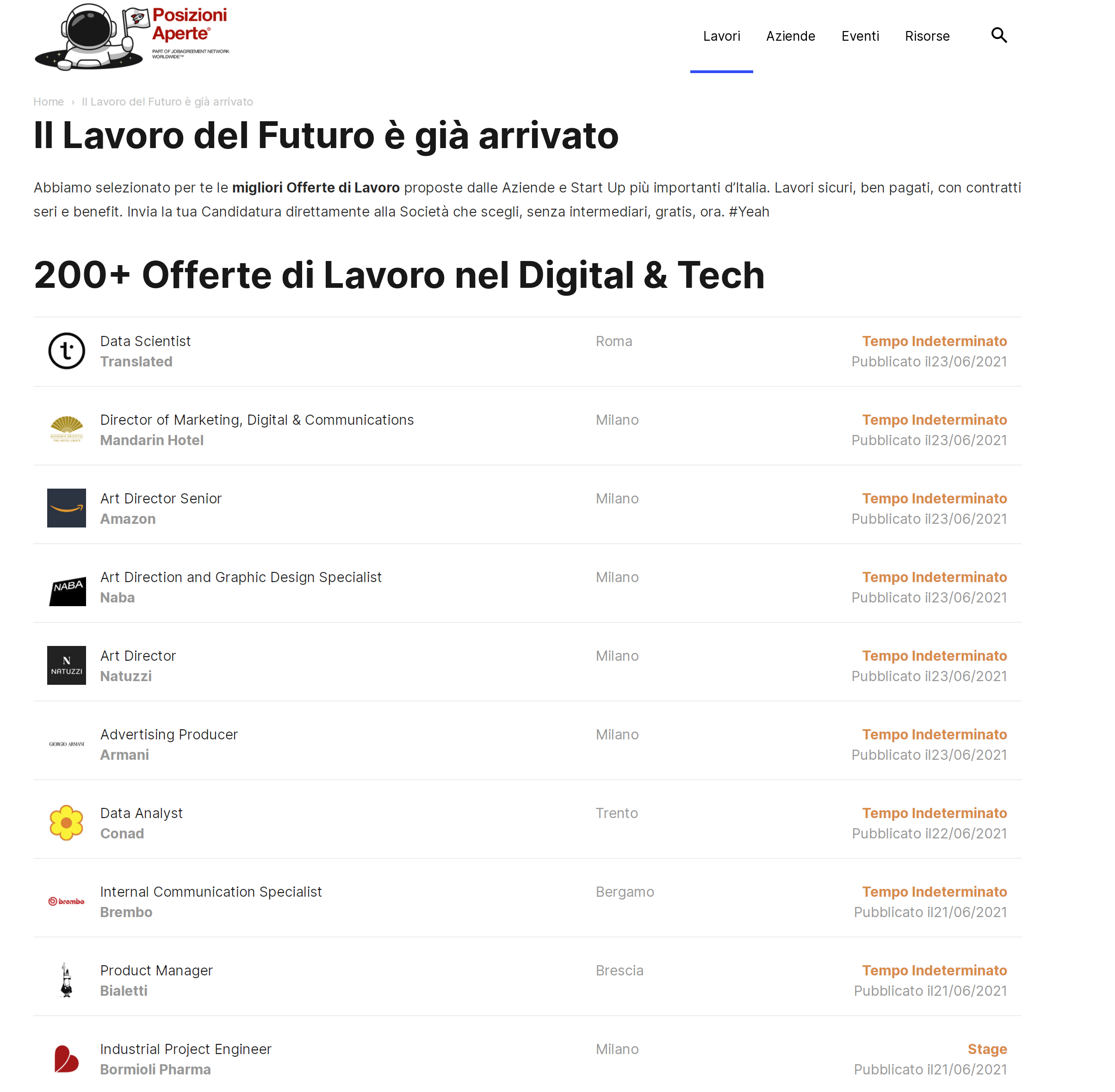 PosizioniAperte.com la Startup che fa trovare lavoro